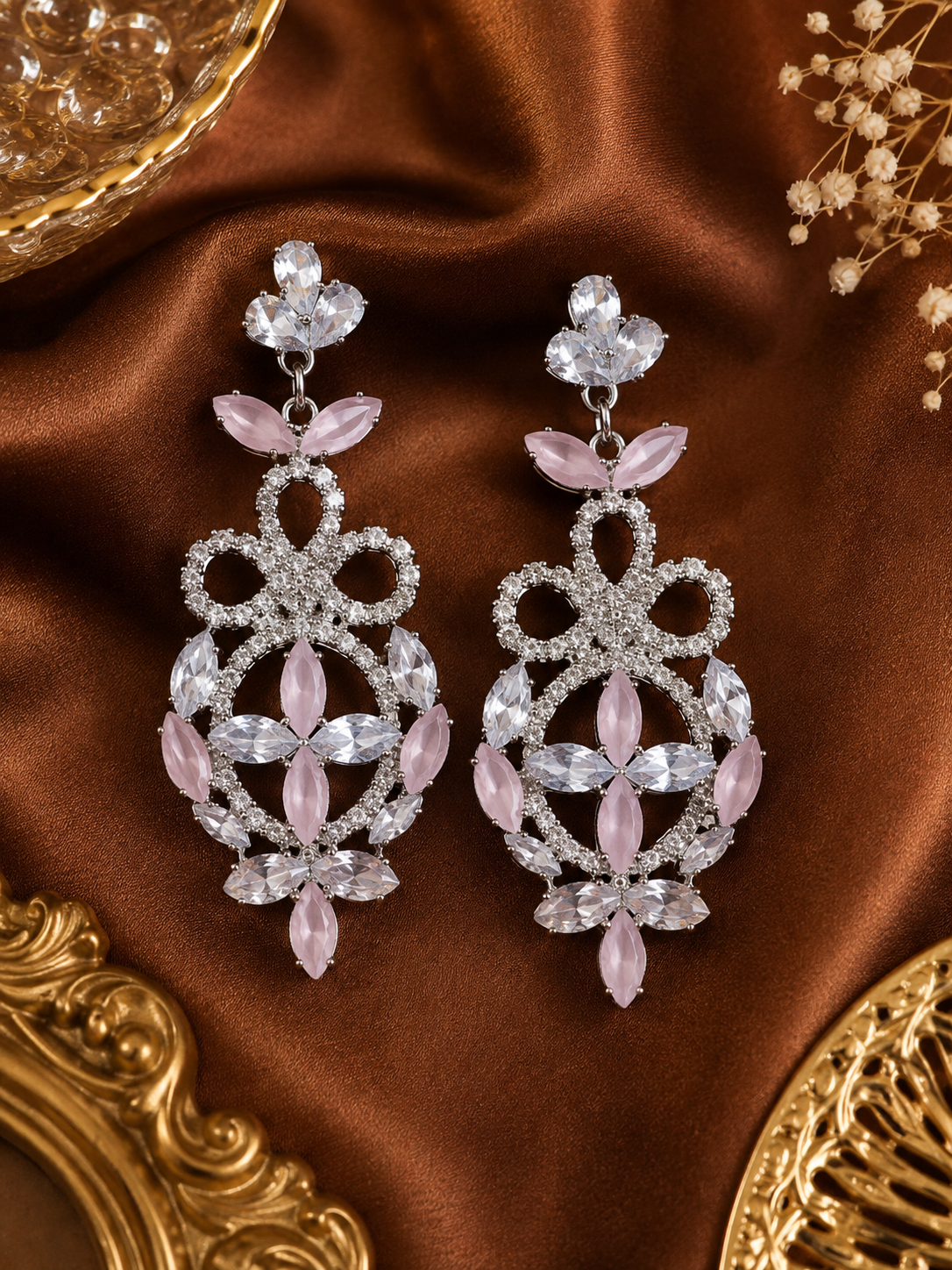 Blush Crystal Bloom Earrings