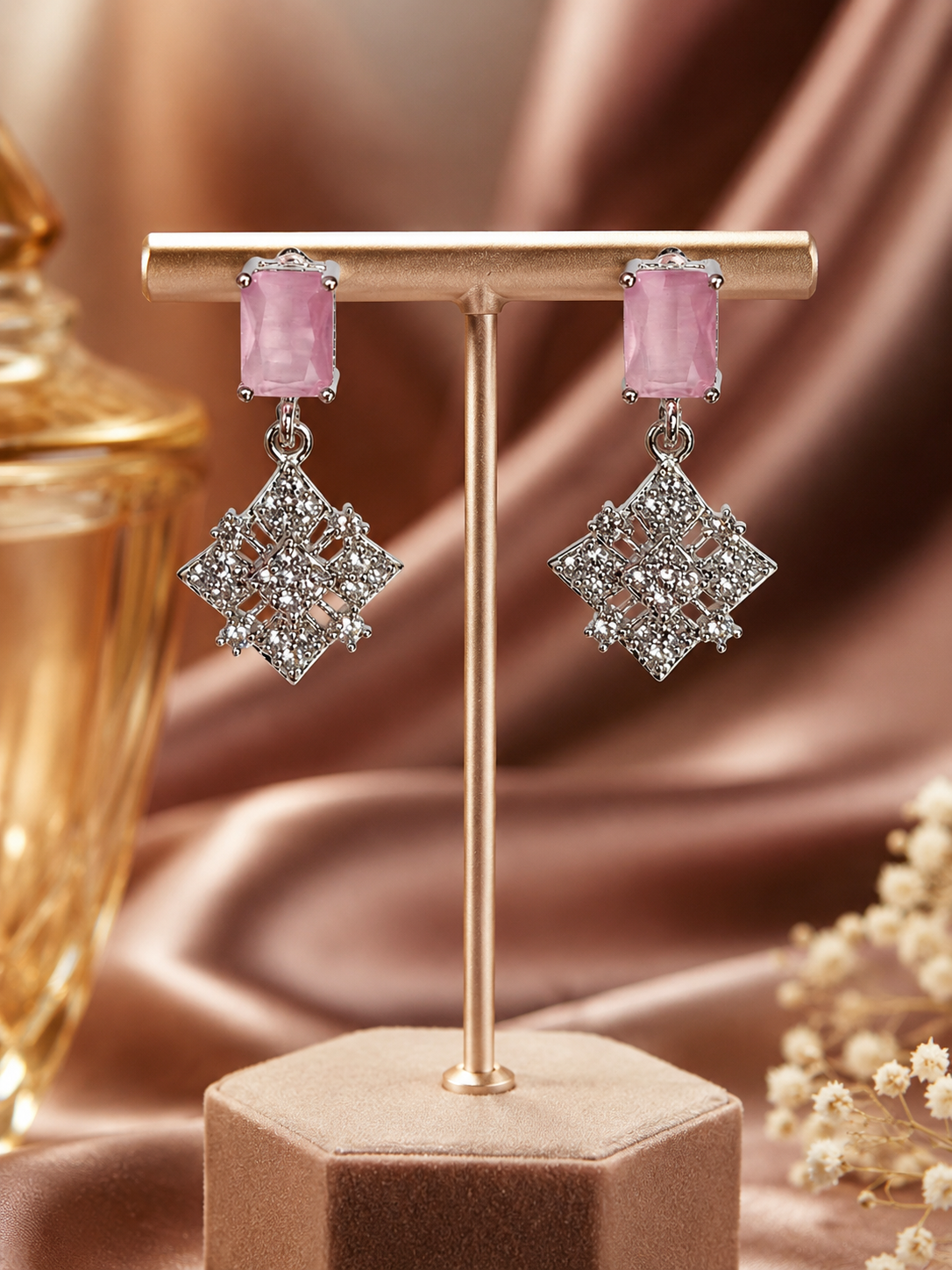 Amethyst Luxe Geometric Earrings