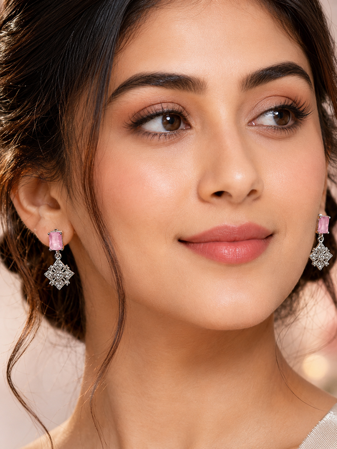 Amethyst Luxe Geometric Earrings