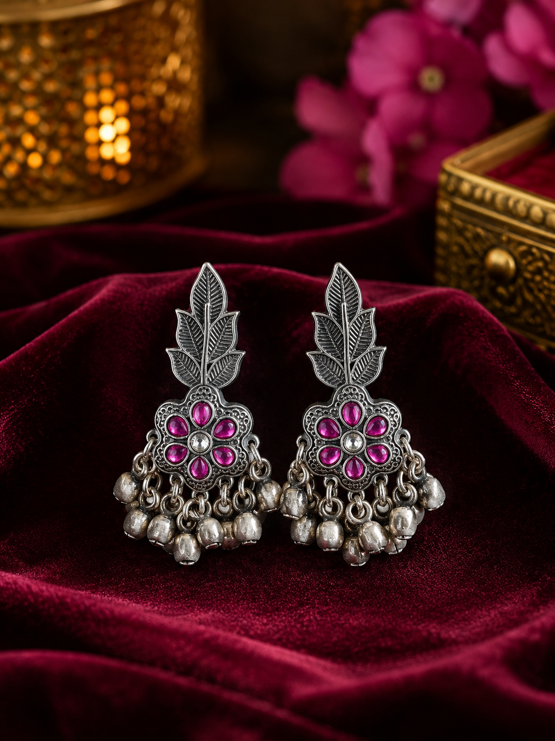 Gulnaar Silver Bloom Earrings