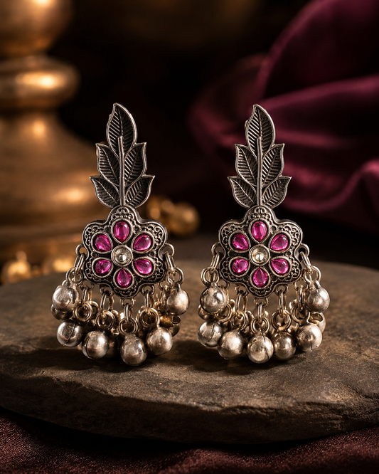 Gulnaar Silver Bloom Earrings