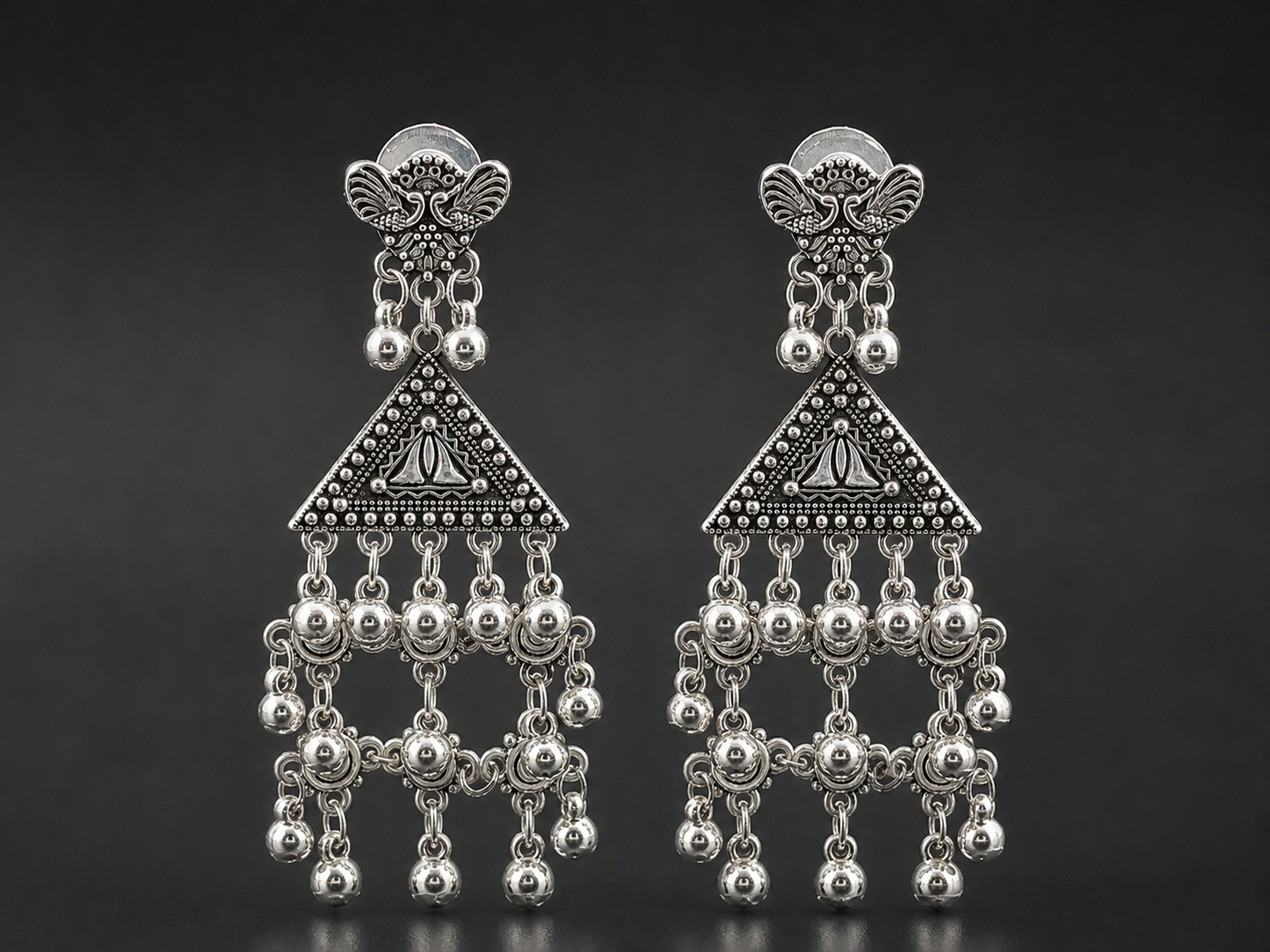 Traditional Silver Filigree Statement Necklace Set
