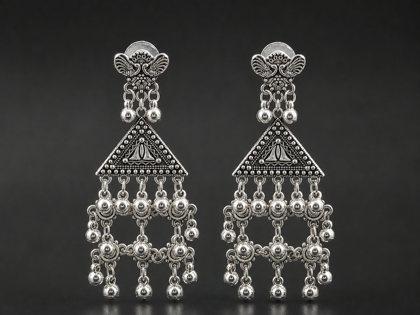 Traditional Silver Filigree Statement Necklace Set