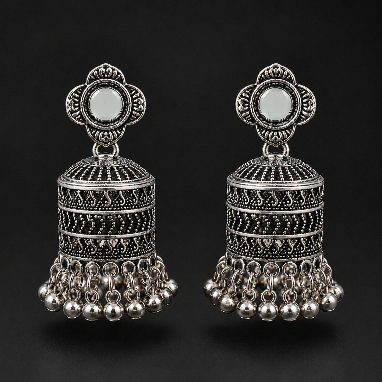 Antique Silver Motif Necklace Set