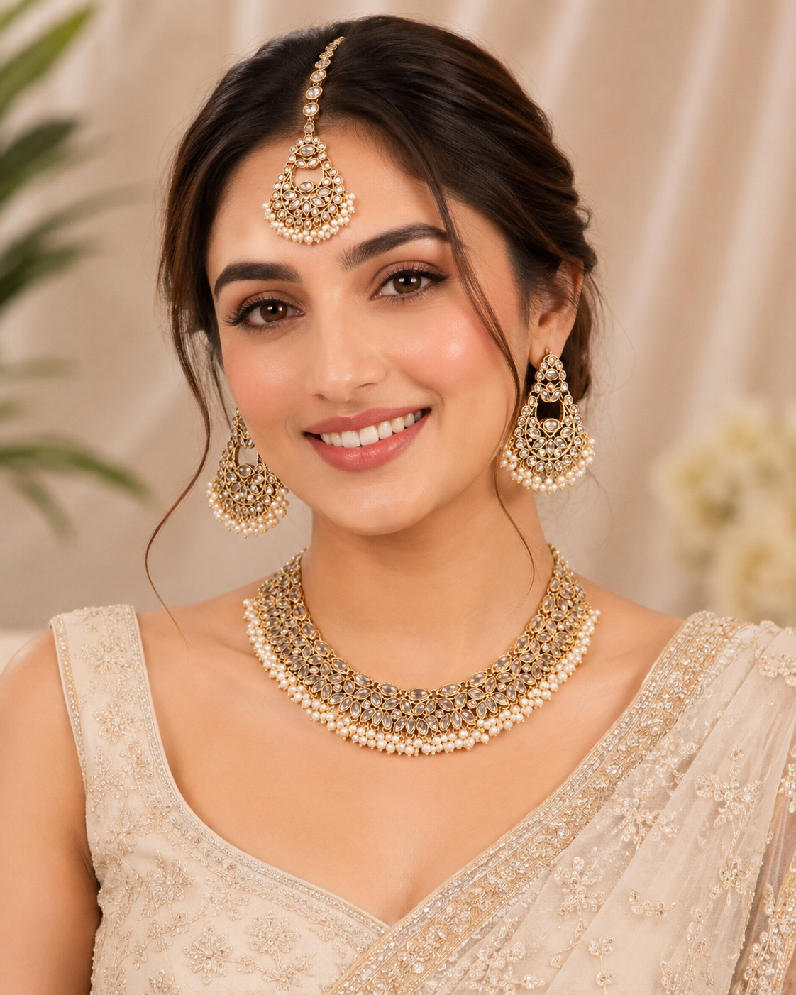 Chandrika Pearl Kundan Set