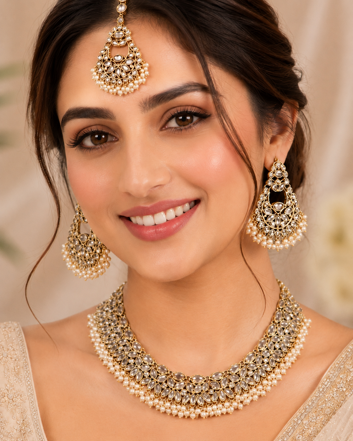 Chandrika Pearl Kundan Set