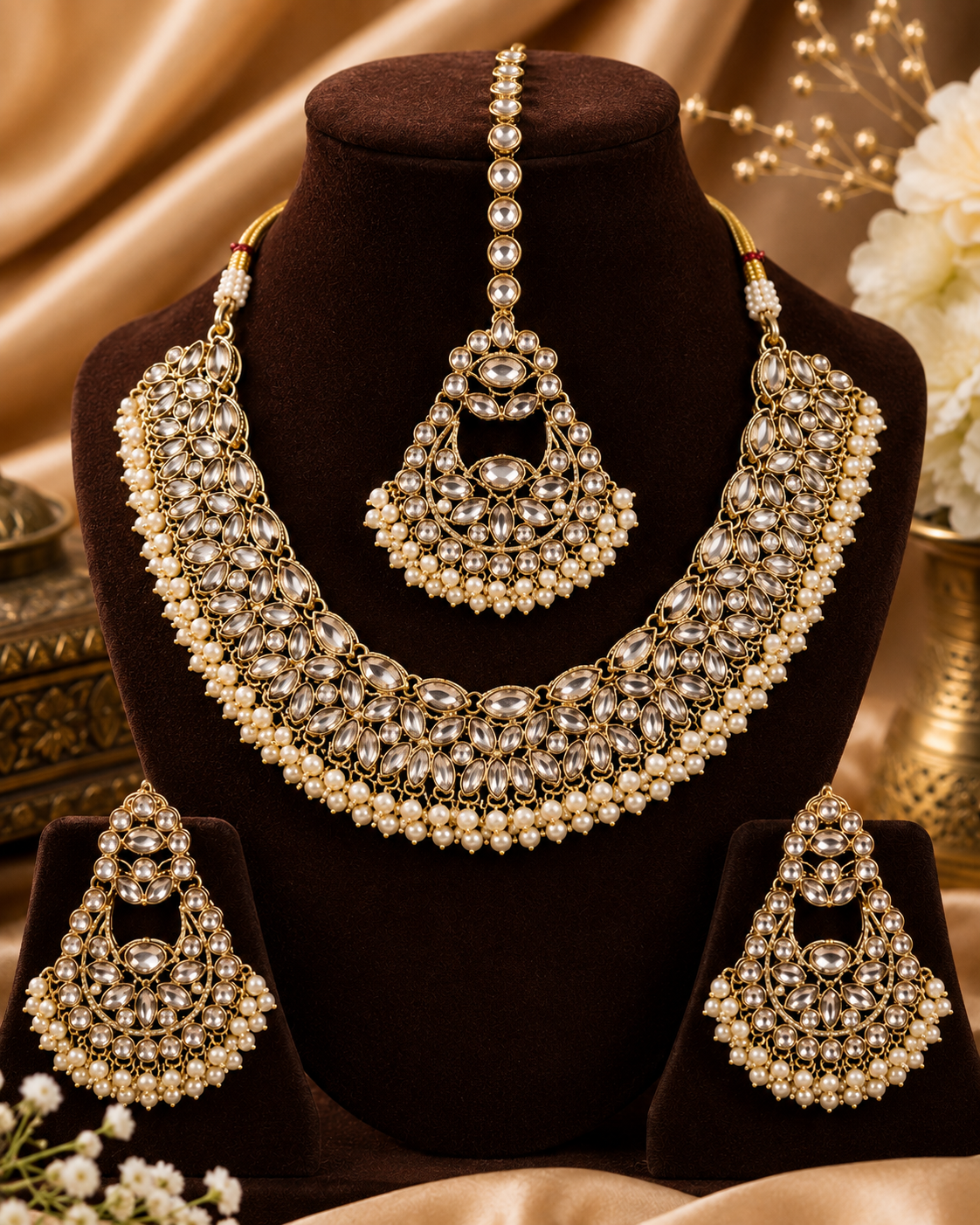 Chandrika Pearl Kundan Set