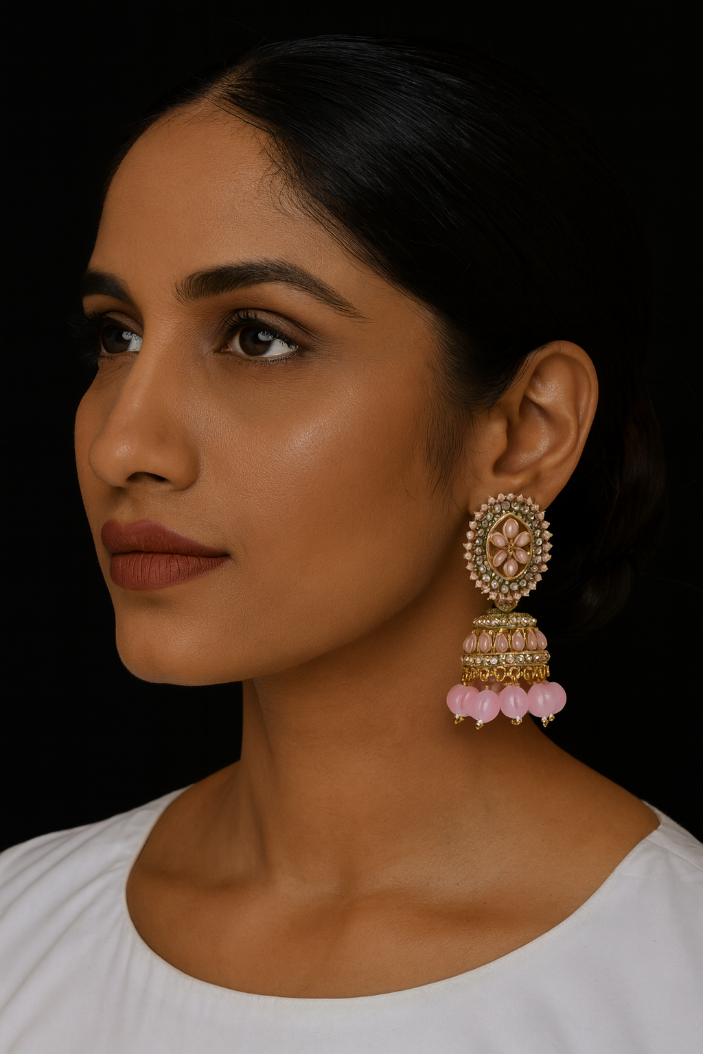 Royal Kundan Jhumka Earrings – Timeless Elegance