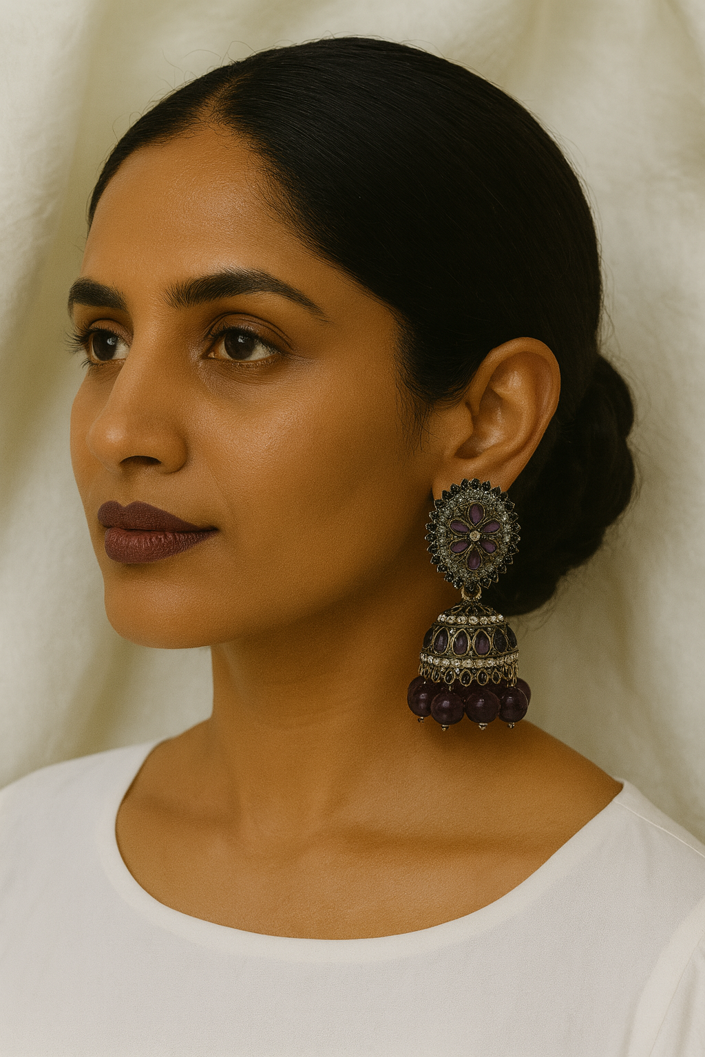 Royal Kundan Jhumka Earrings – Timeless Elegance