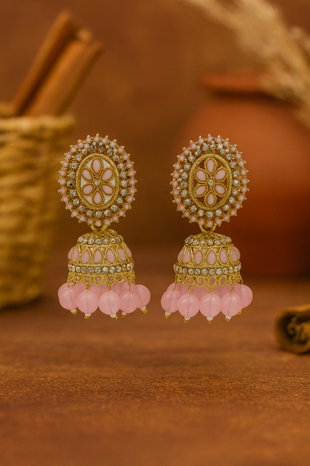 Royal Kundan Jhumka Earrings – Timeless Elegance