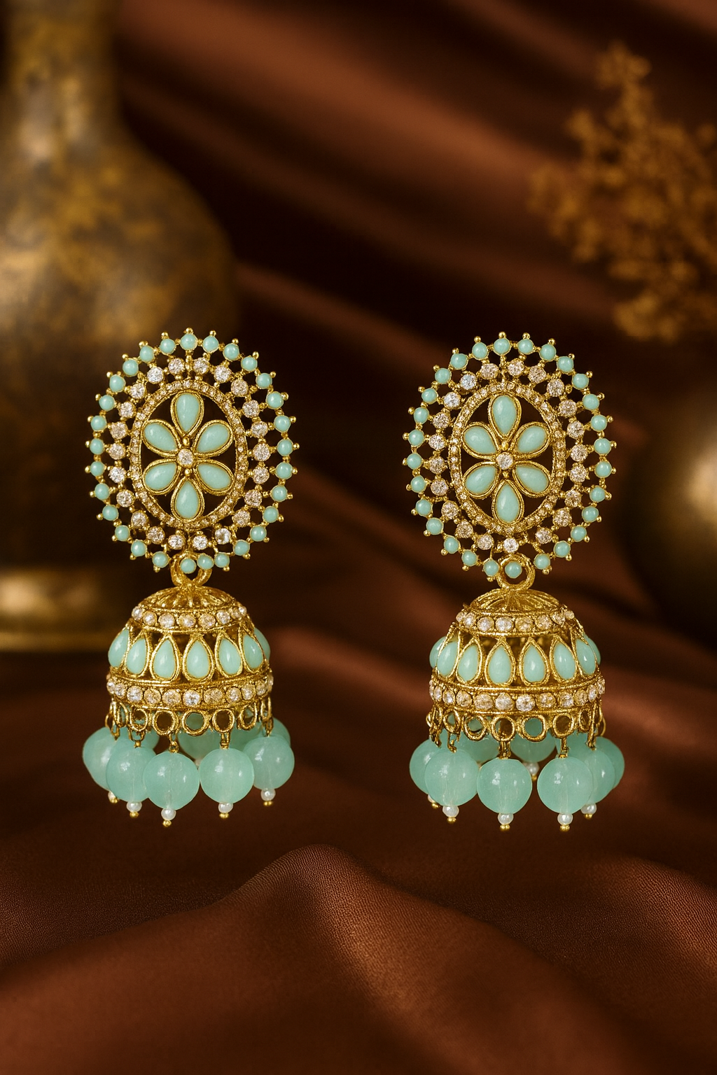 Royal Kundan Jhumka Earrings – Timeless Elegance