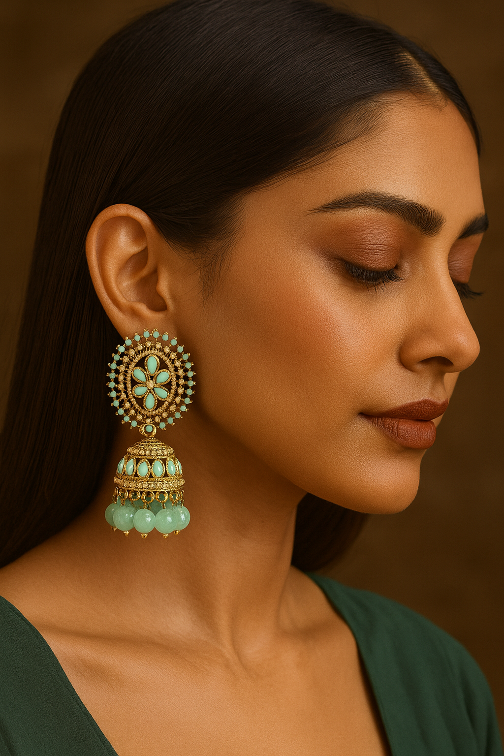 Royal Kundan Jhumka Earrings – Timeless Elegance