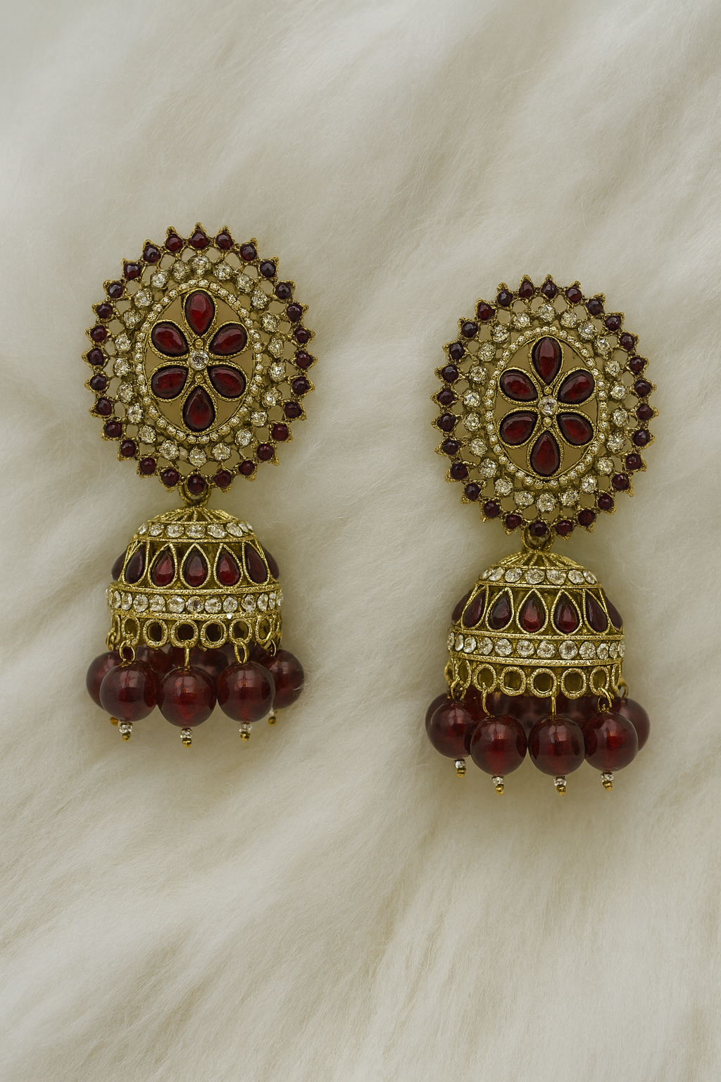 Royal Kundan Jhumka Earrings – Timeless Elegance