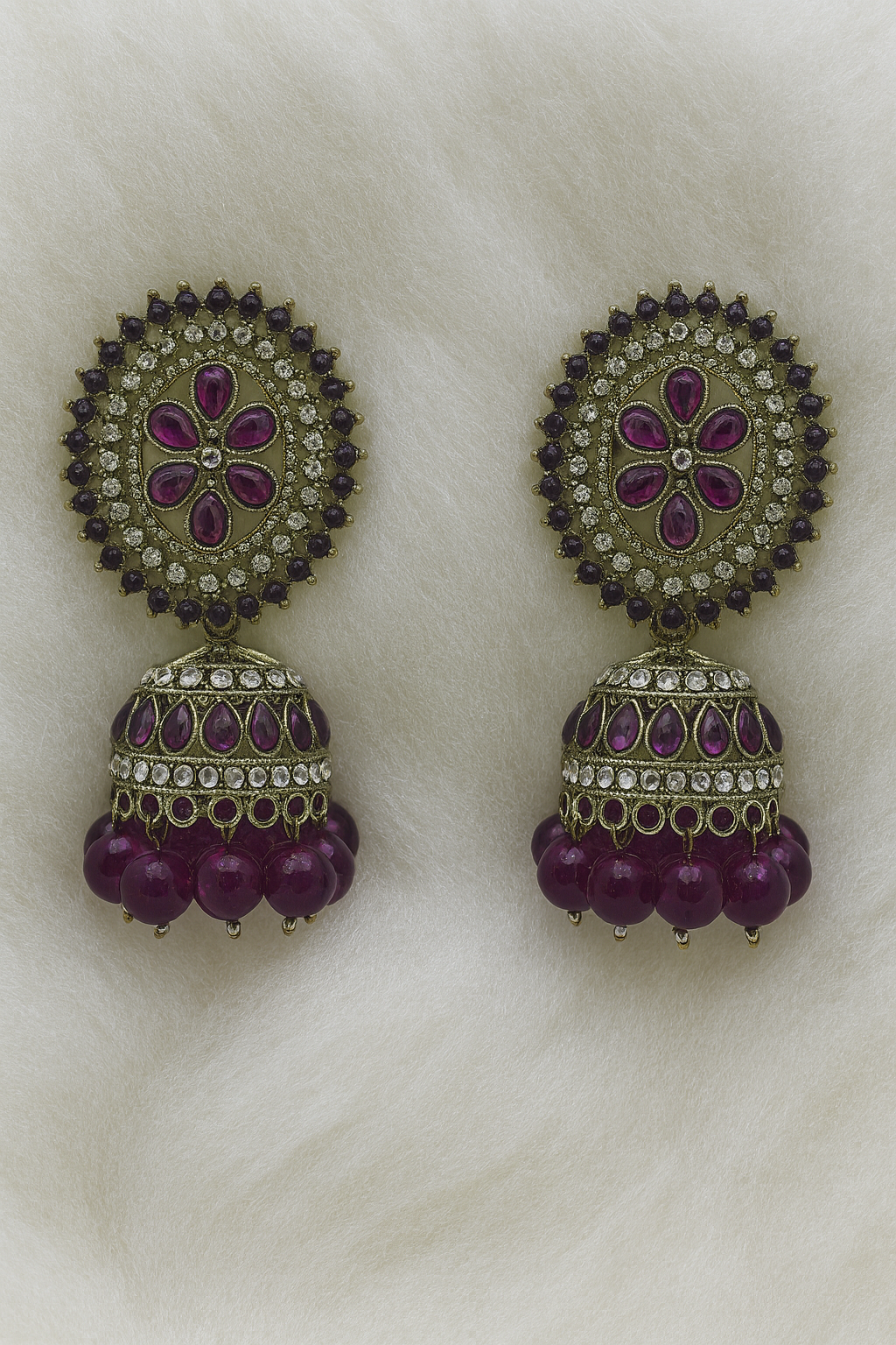 Royal Kundan Jhumka Earrings – Timeless Elegance