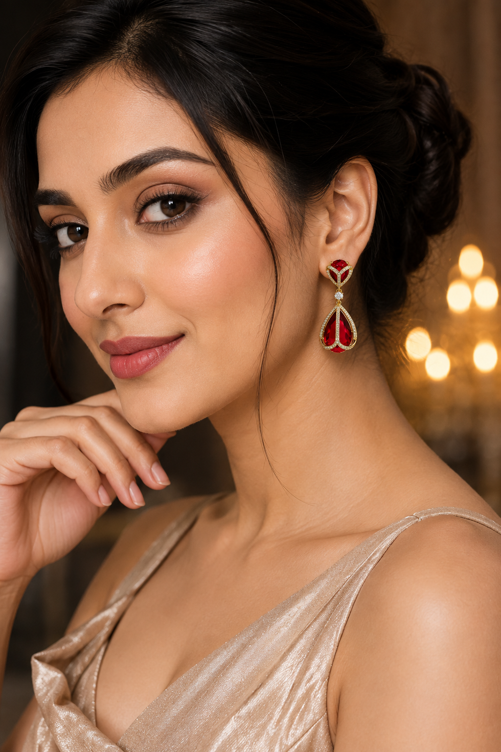 Elegant Ruby Teardrop Earrings