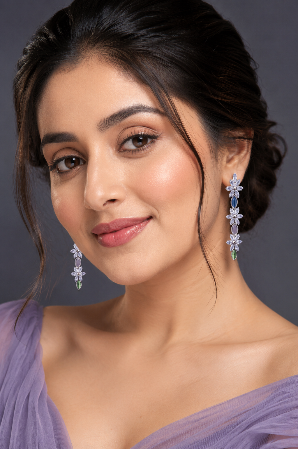 Celeste Bloom Crystal Drop Earrings