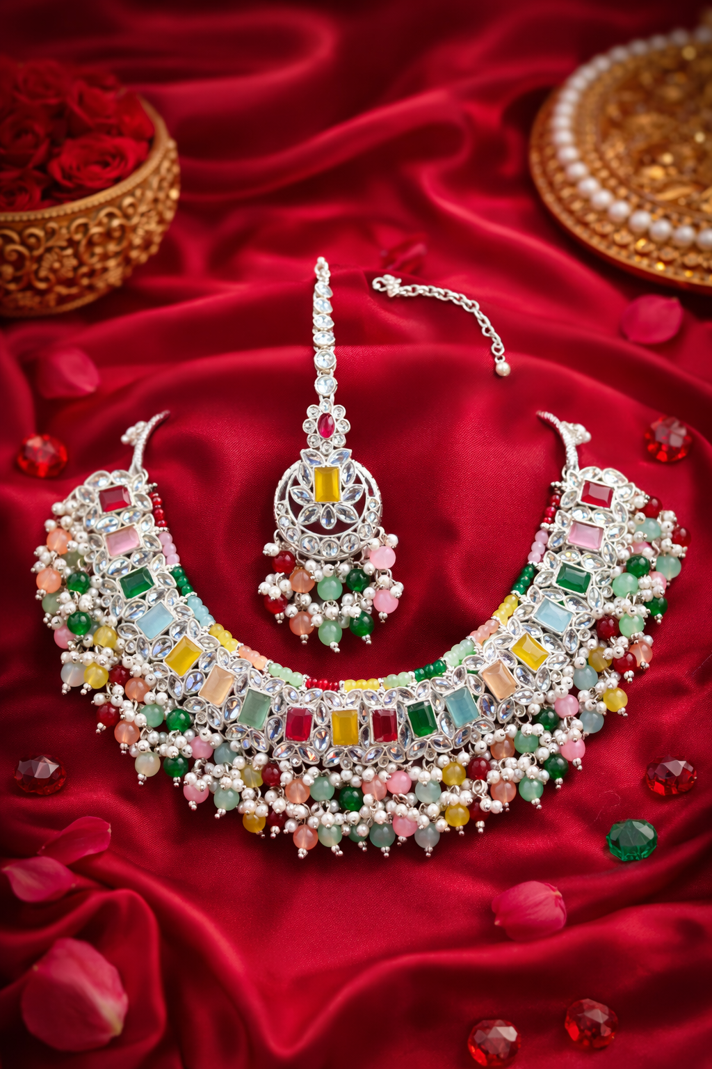 RangMahal Navratna Kundan Choker Set