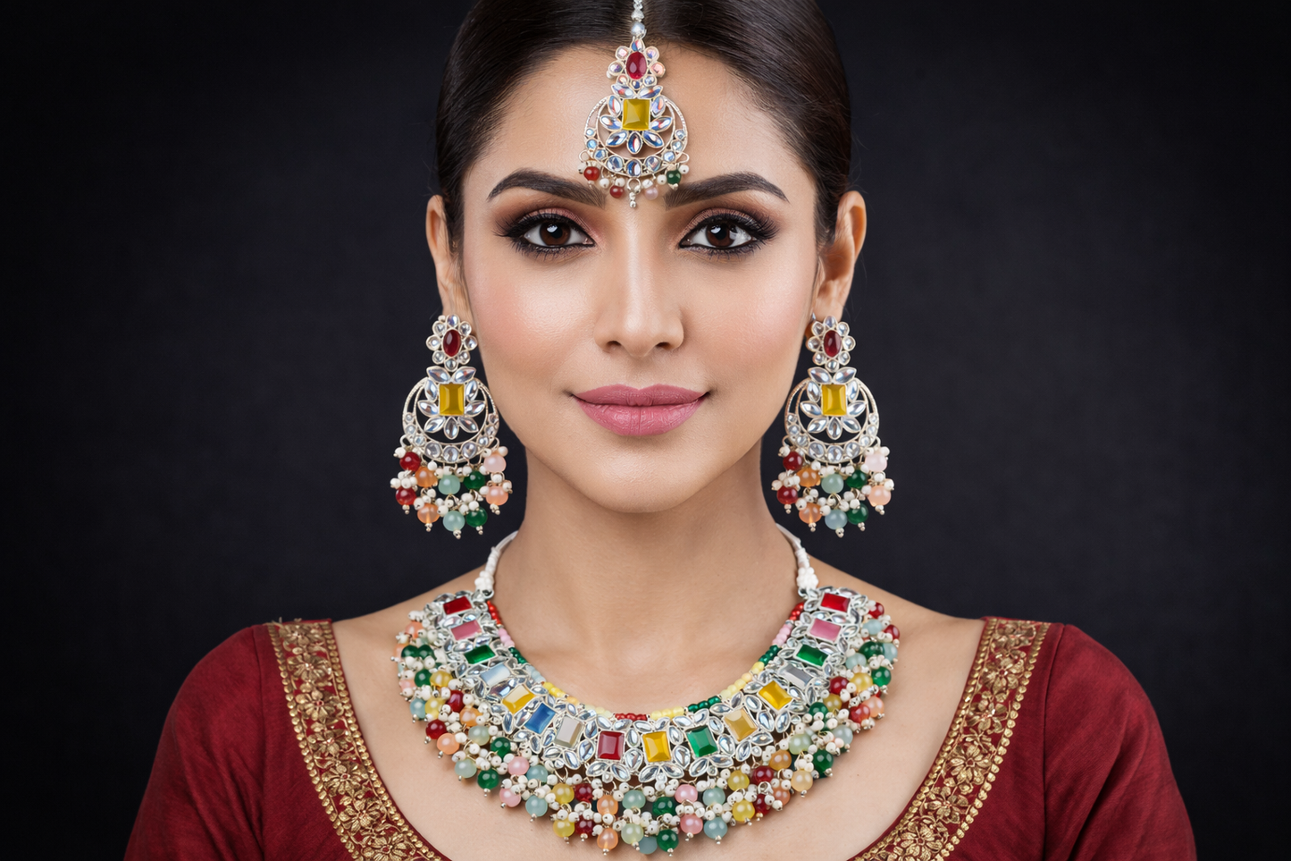 RangMahal Navratna Kundan Choker Set
