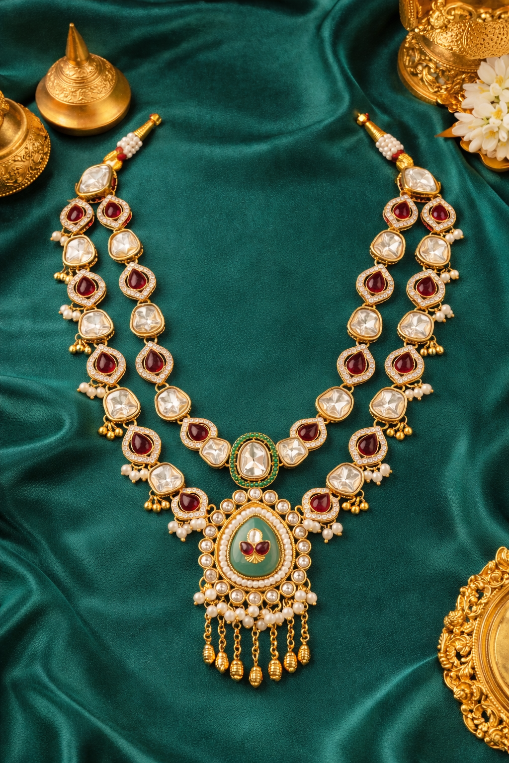 Navratna Noor Kundan Necklace Set