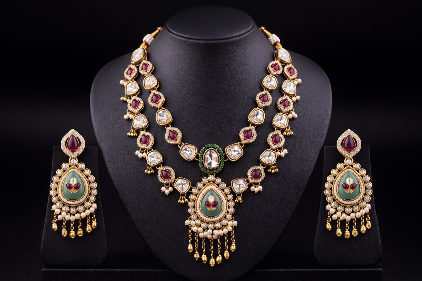 Navratna Noor Kundan Necklace Set