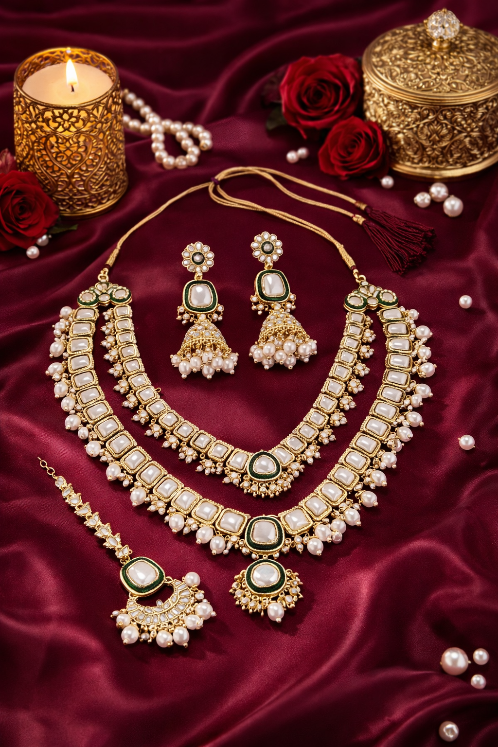 Noorvanya Kundan Pearl Set