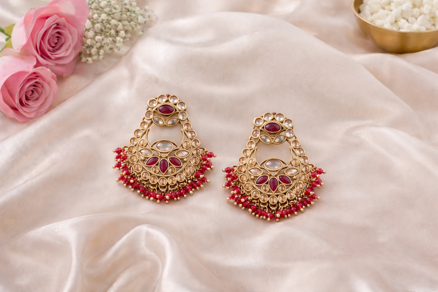 Rangmahal Ruby Kundan Set