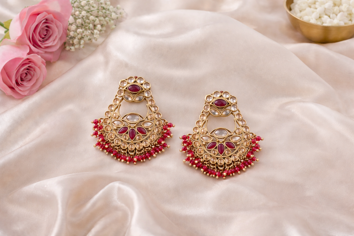 Rangmahal Ruby Kundan Set