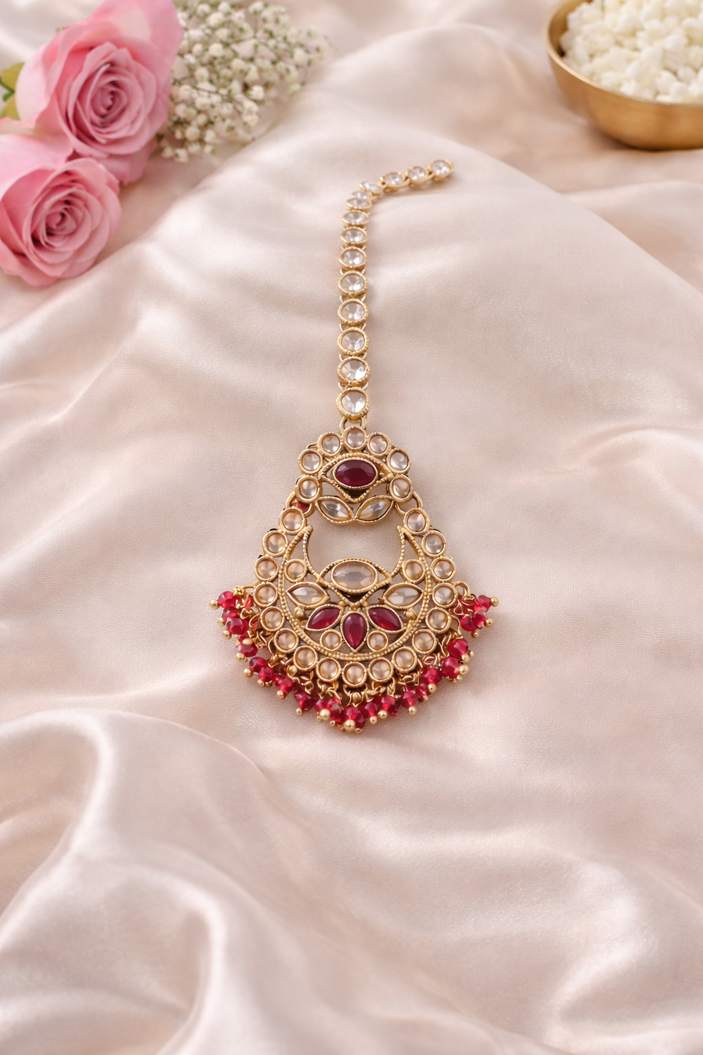 Rangmahal Ruby Kundan Set