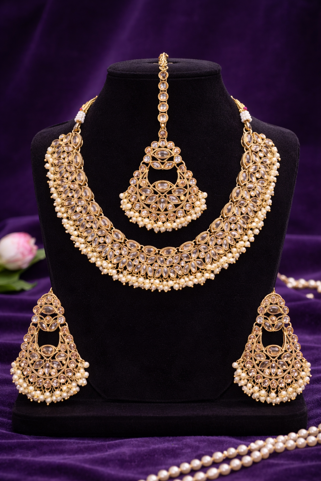 Chandrika Pearl Kundan Set