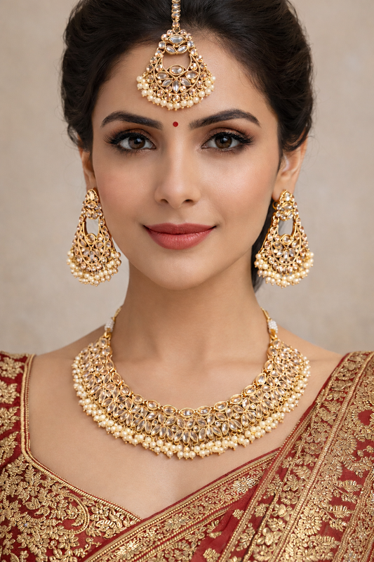 Chandrika Pearl Kundan Set
