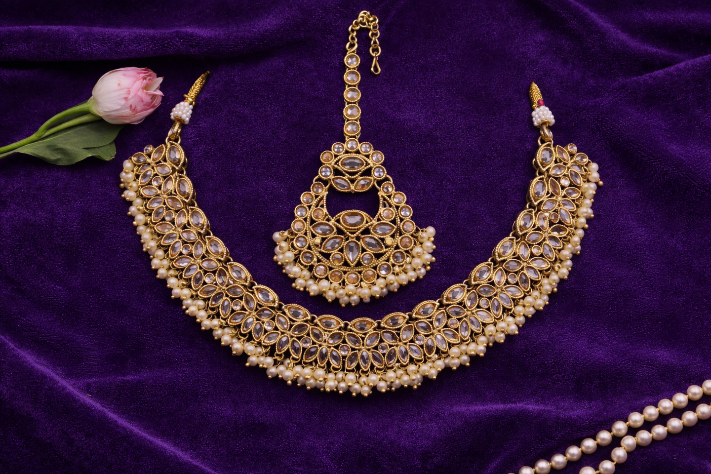 Chandrika Pearl Kundan Set