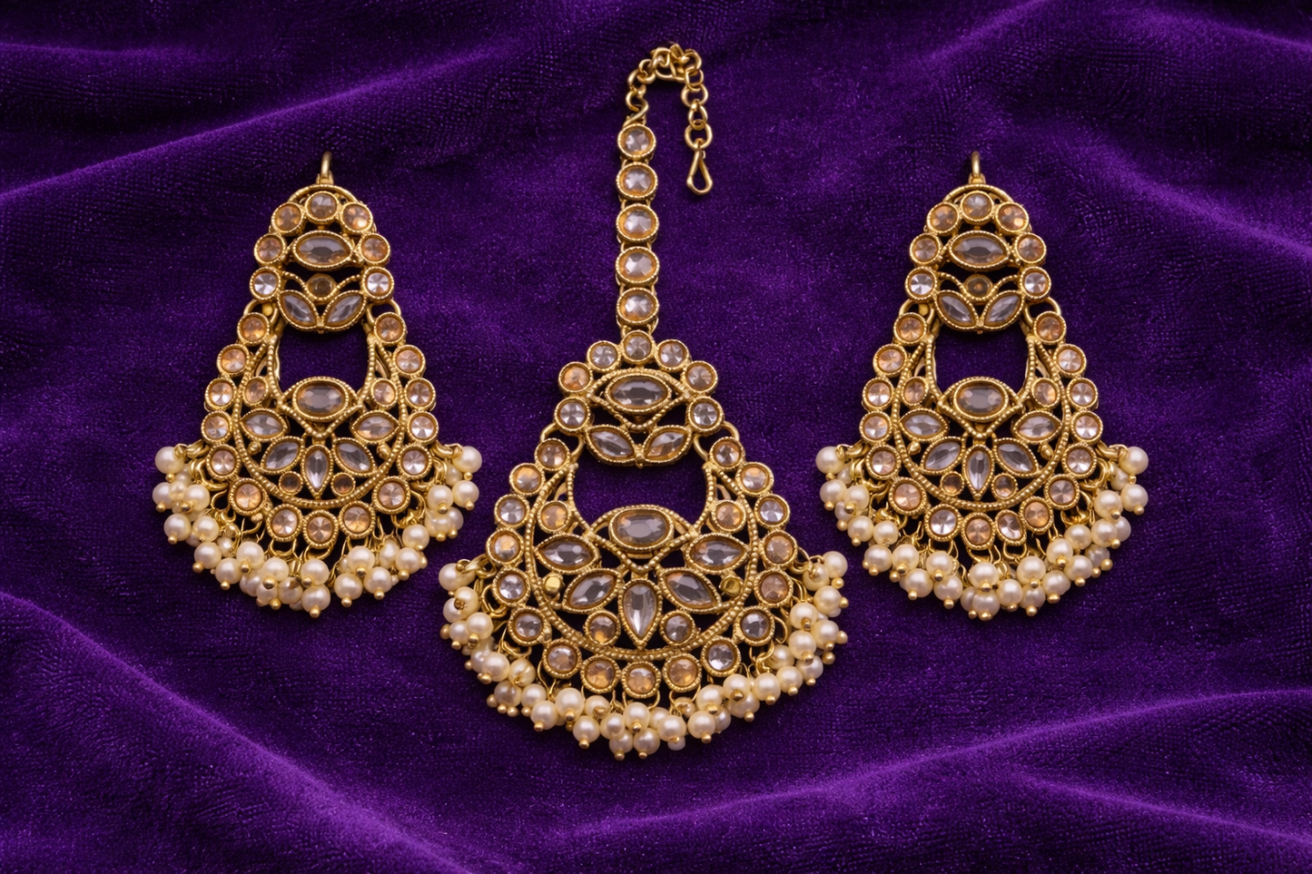 Chandrika Pearl Kundan Set