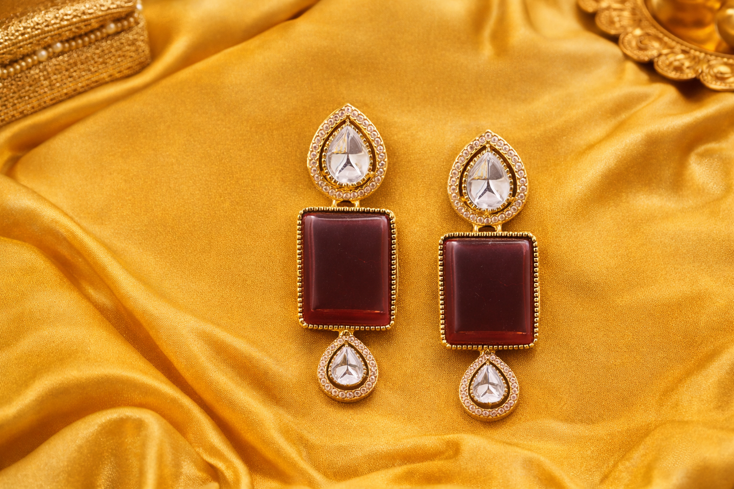 Royal Multigem Polki Necklace Set
