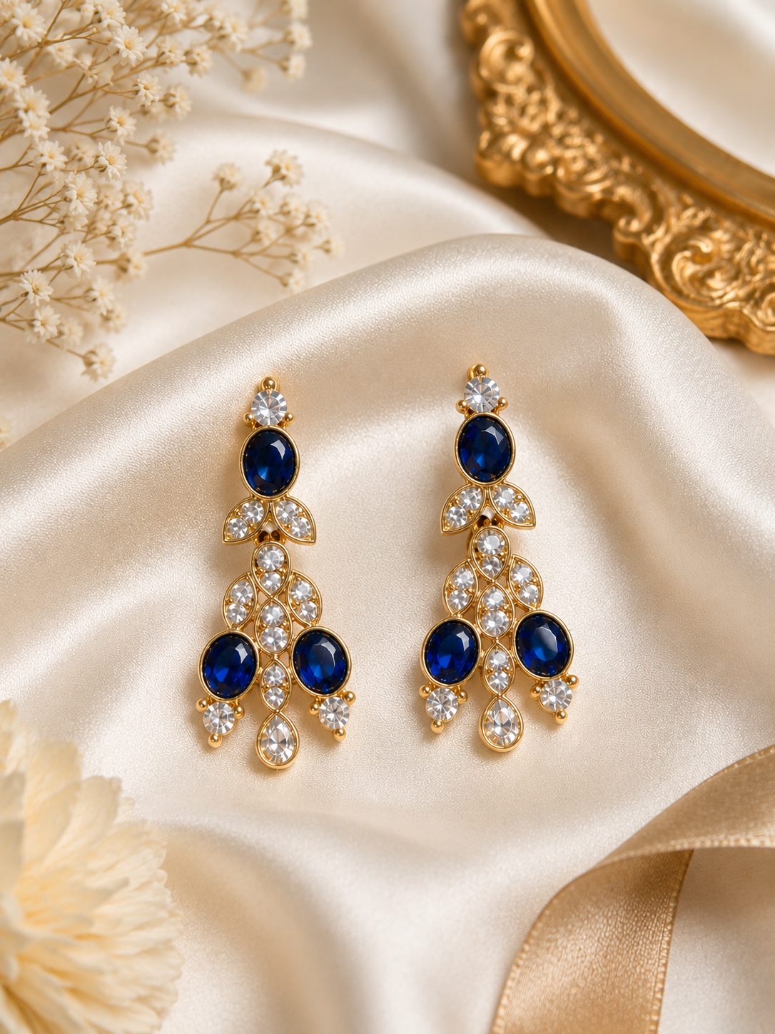 Regal Blue Crystal Earrings