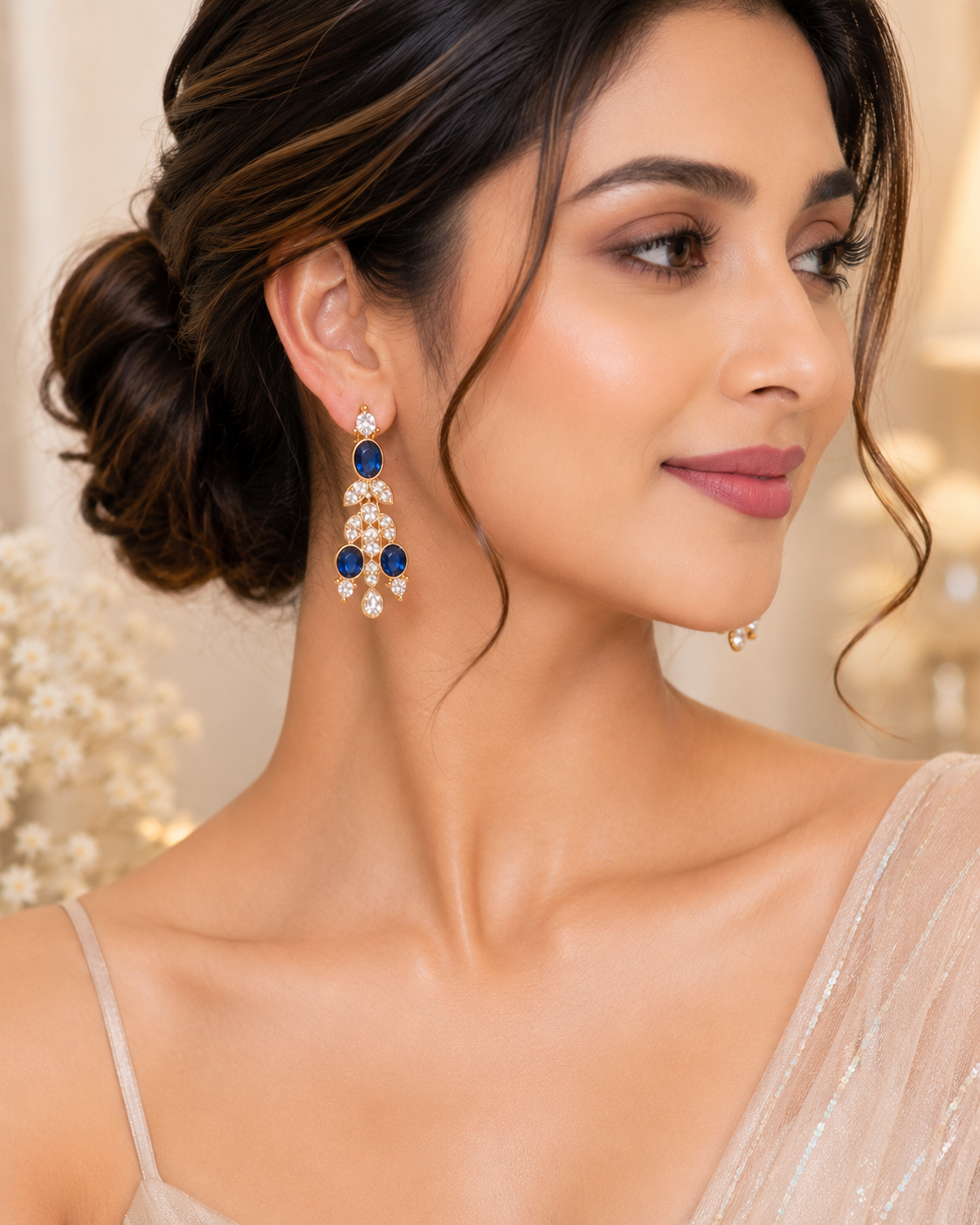 Regal Blue Crystal Earrings