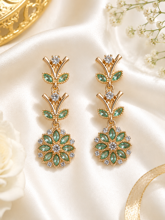 Mint Bloom Elegance Earrings