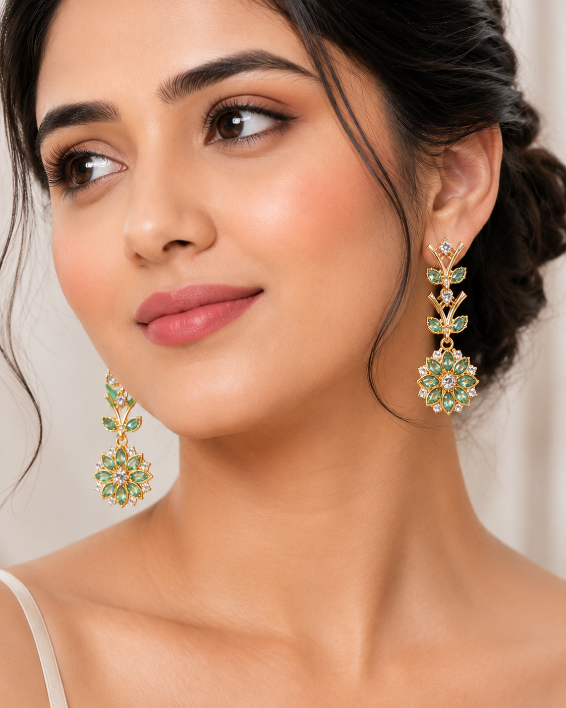 Mint Bloom Elegance Earrings