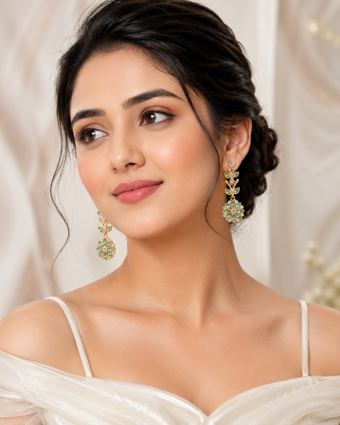 Mint Bloom Elegance Earrings