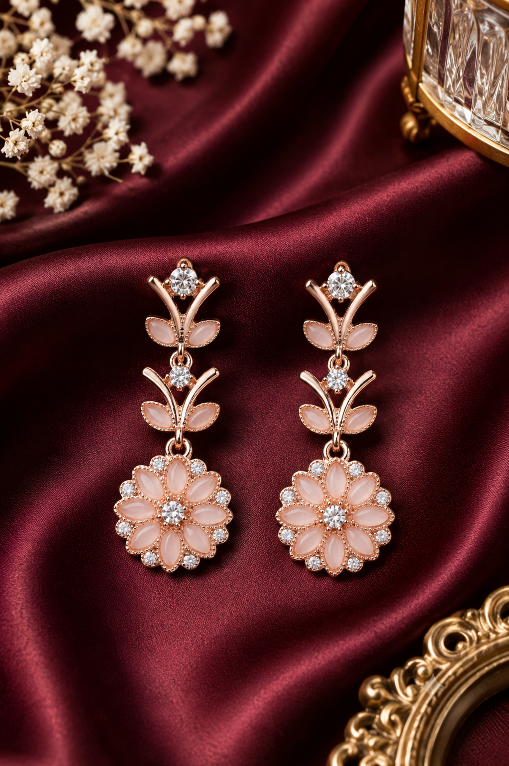 Peach Pink Petal Harmony Dangles