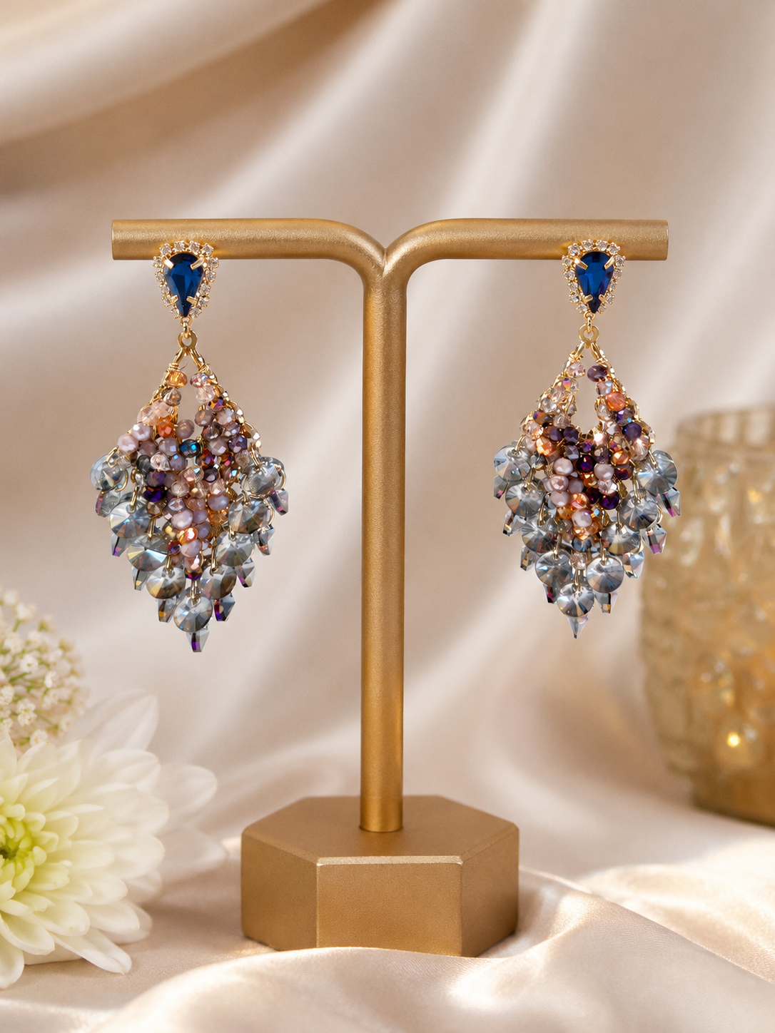 Blue Royal Radiance Statement Earrings