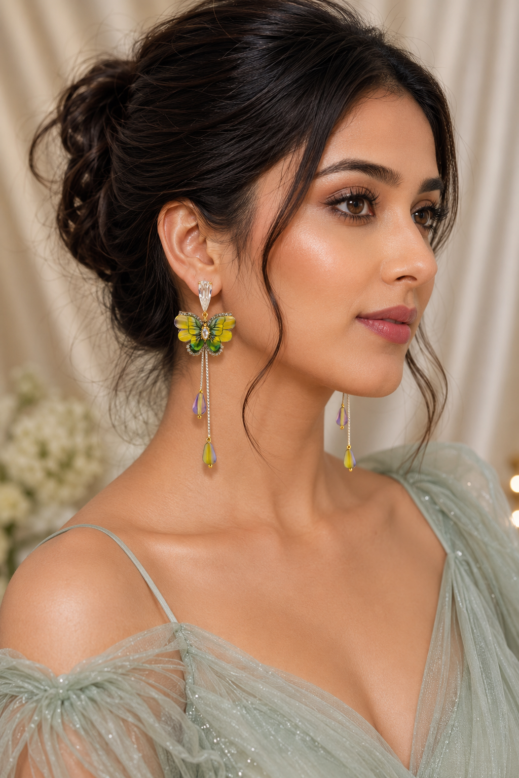 Handcrafted Butterfly Drop Earrings