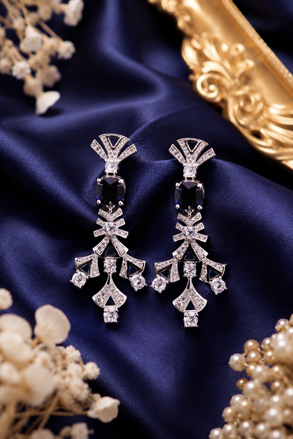 Noir Crystal Drop Earrings