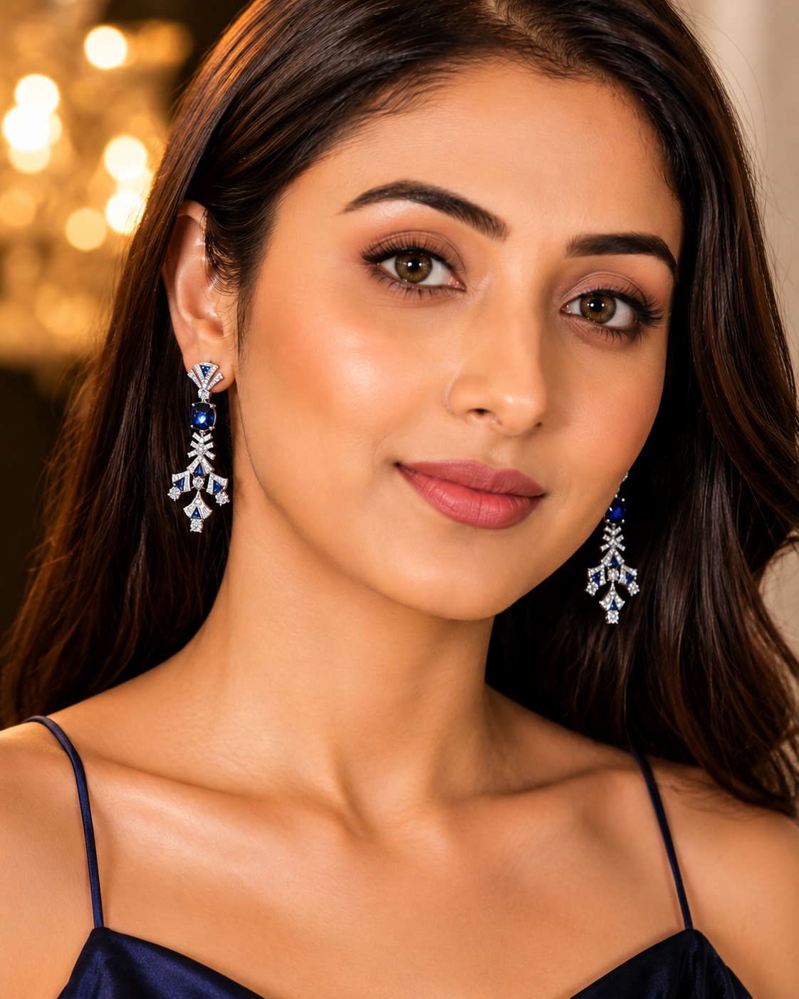 Noir Crystal Drop Earrings