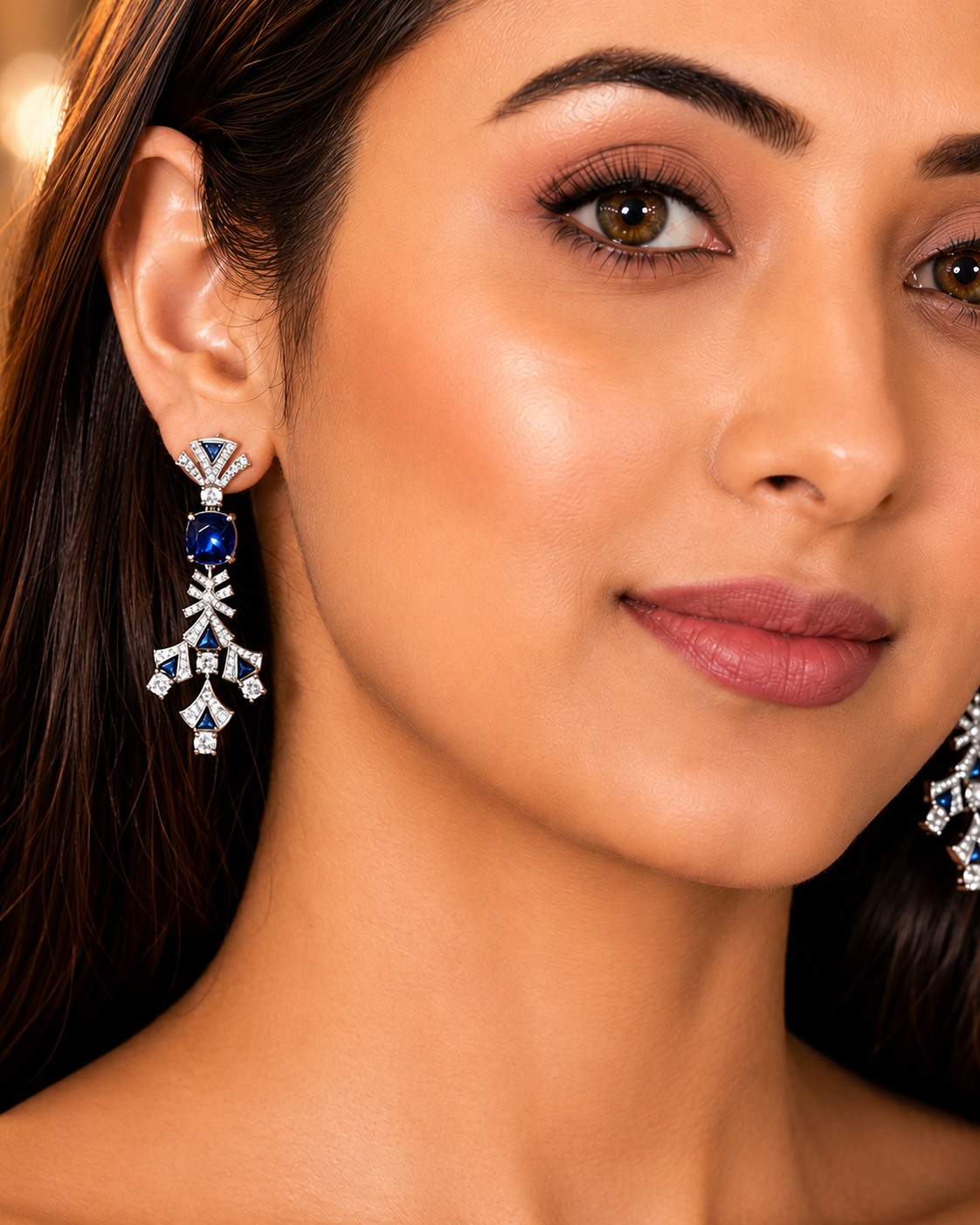 Noir Crystal Drop Earrings