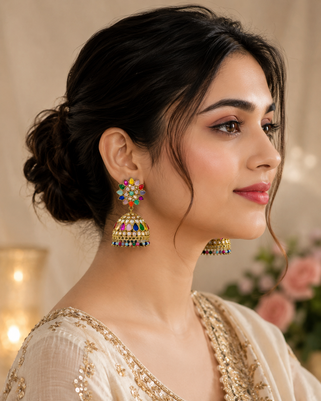 Multicolor Royal Prism Jhumkas