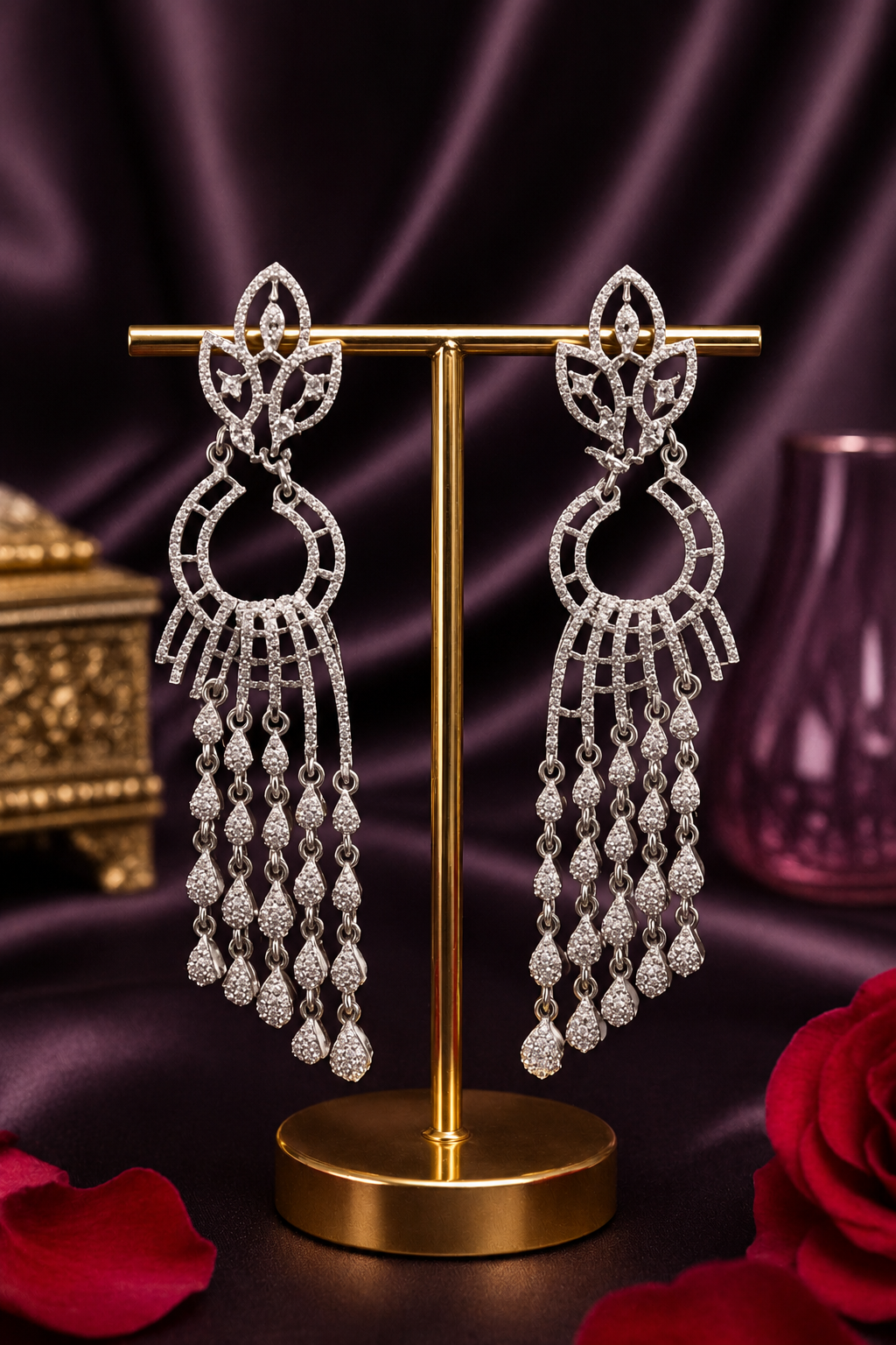 Celestial Cascade Diamond Chandelier Earrings