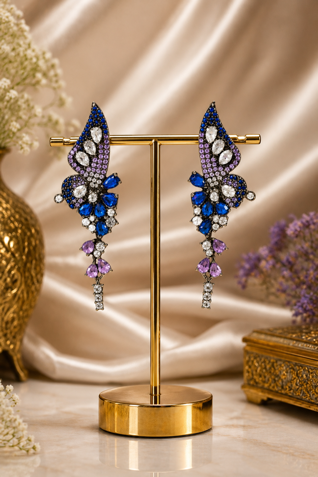 Blue Enchanted Butterfly Wing Earrings