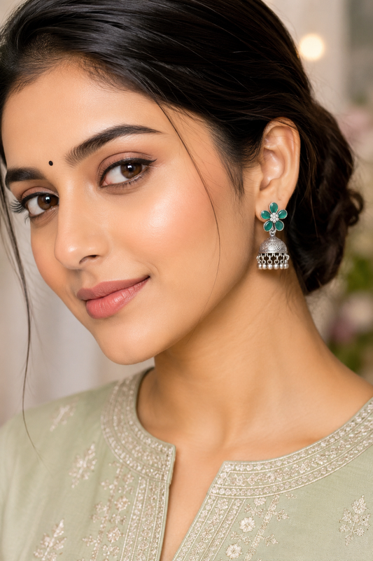 Emerald Bloom Oxidized Elegance
