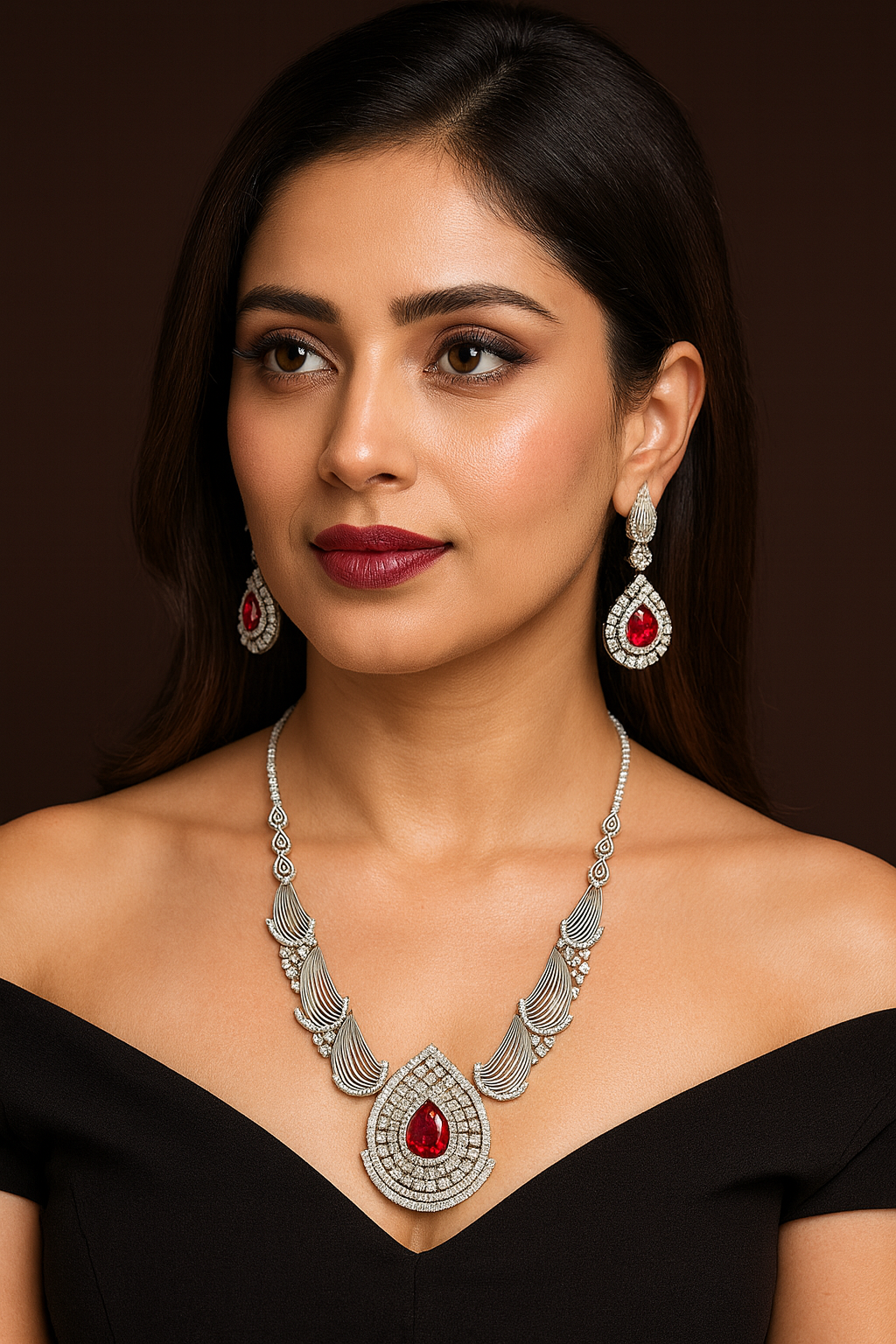 Crimson Royale Cascade Necklace