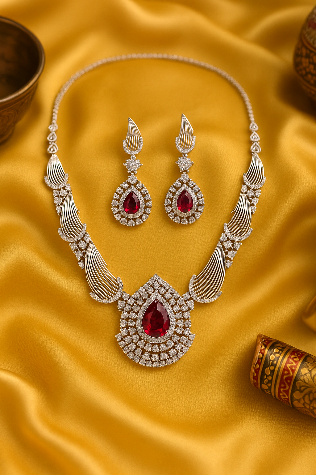 Crimson Royale Cascade Necklace